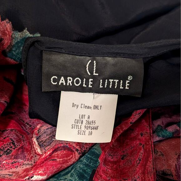 Vintage Carole Little Floral Maxi Dress 80s Romantic Rose Print Size 10 - Picture 8 of 9